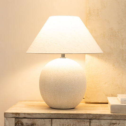 Corsica - Stone Ceramic Coolie Shade Table Lamp