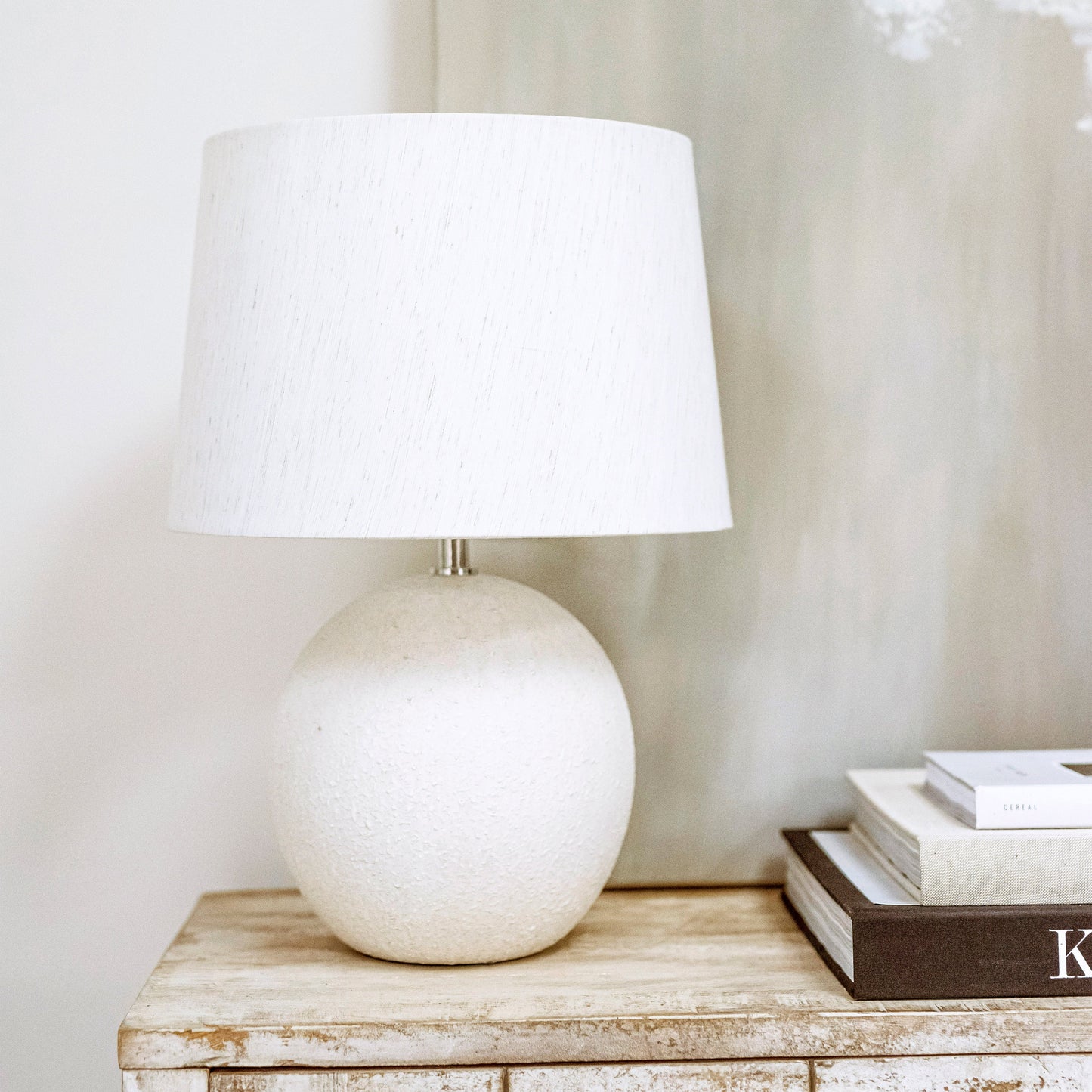 Corsica - Stone Ceramic Drum Shade Table Lamp