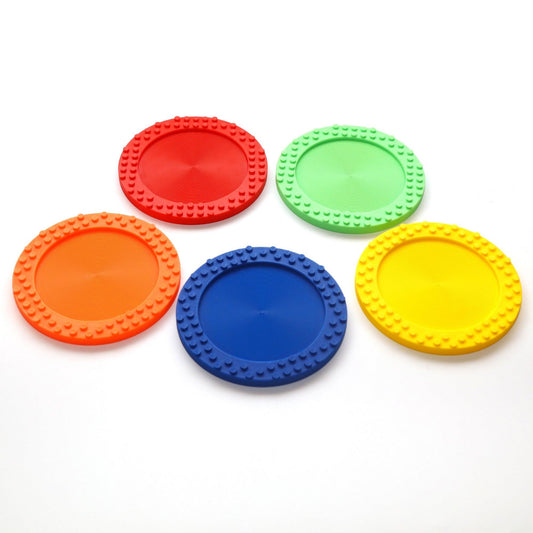 Round LEGO® Compatible Coasters Colourful Circular